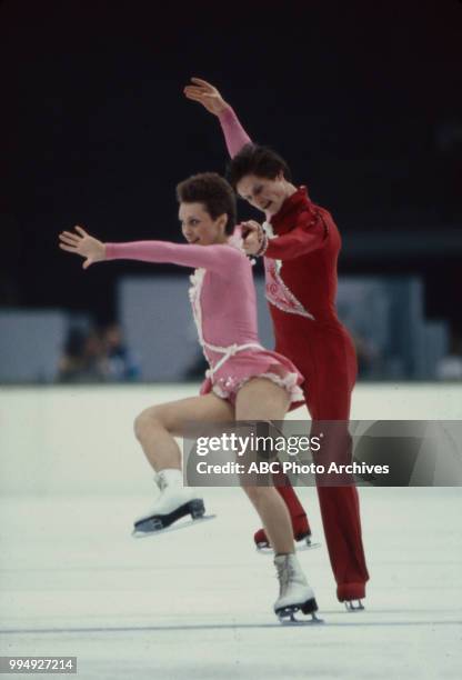 Sarajevo, Bosnia-Herzegovina Larisa Selezneva, Oleg Makarov in the pairs skating competition at the 1984 Winter Olympics / XIV Olympic Winter Games,...