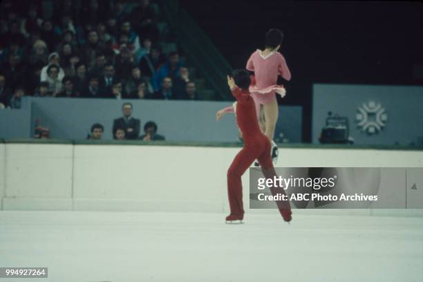 Sarajevo, Bosnia-Herzegovina Oleg Makarov, Larisa Selezneva in the pairs skating competition at the 1984 Winter Olympics / XIV Olympic Winter Games,...
