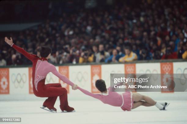 Sarajevo, Bosnia-Herzegovina Oleg Makarov, Larisa Selezneva in the pairs skating competition at the 1984 Winter Olympics / XIV Olympic Winter Games,...