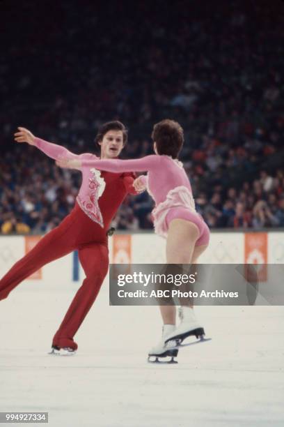 Sarajevo, Bosnia-Herzegovina Oleg Makarov, Larisa Selezneva in the pairs skating competition at the 1984 Winter Olympics / XIV Olympic Winter Games,...