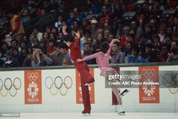 Sarajevo, Bosnia-Herzegovina Oleg Makarov, Larisa Selezneva in the pairs skating competition at the 1984 Winter Olympics / XIV Olympic Winter Games,...