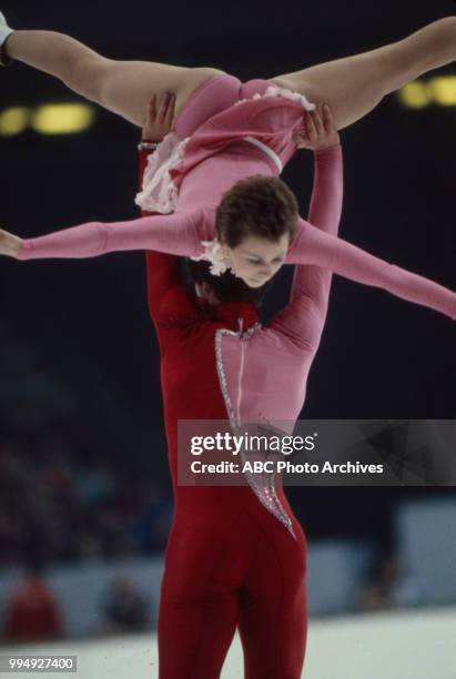 Sarajevo, Bosnia-Herzegovina Oleg Makarov, Larisa Selezneva in the pairs skating competition at the 1984 Winter Olympics / XIV Olympic Winter Games,...