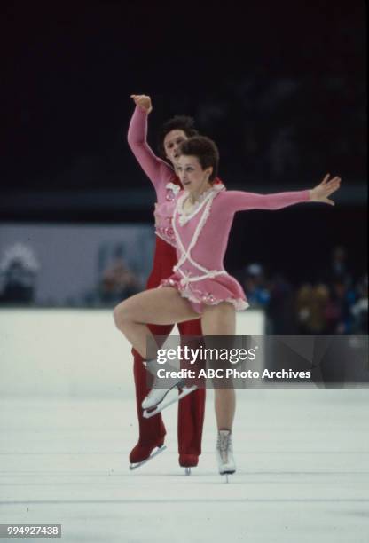 Sarajevo, Bosnia-Herzegovina Oleg Makarov, Larisa Selezneva in the pairs skating competition at the 1984 Winter Olympics / XIV Olympic Winter Games,...