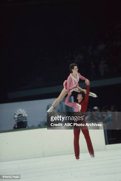 Sarajevo, Bosnia-Herzegovina Oleg Makarov, Larisa Selezneva in the pairs skating competition at the 1984 Winter Olympics / XIV Olympic Winter Games,...