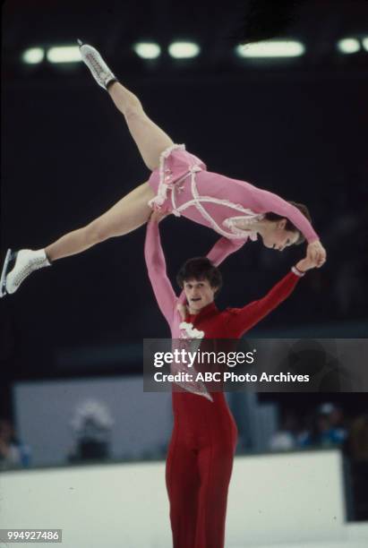 Sarajevo, Bosnia-Herzegovina Oleg Makarov, Larisa Selezneva in the pairs skating competition at the 1984 Winter Olympics / XIV Olympic Winter Games,...