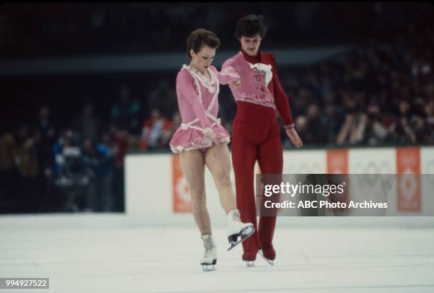 Sarajevo, Bosnia-Herzegovina Oleg Makarov, Larisa Selezneva in the pairs skating competition at the 1984 Winter Olympics / XIV Olympic Winter Games,...