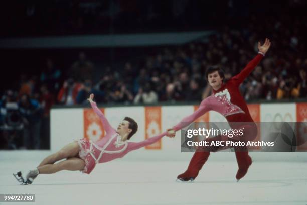 Sarajevo, Bosnia-Herzegovina Larisa Selezneva, Oleg Makarov in the pairs skating competition at the 1984 Winter Olympics / XIV Olympic Winter Games,...