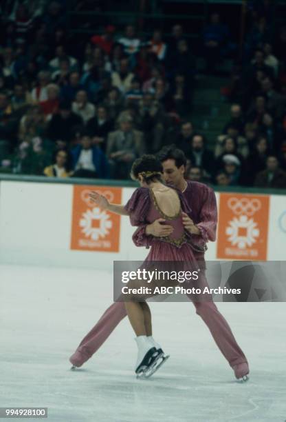 Sarajevo, Bosnia-Herzegovina Judy Blumberg, Michael Seibert in the ice dancing competition at the 1984 Winter Olympics / XIV Olympic Winter Games,...