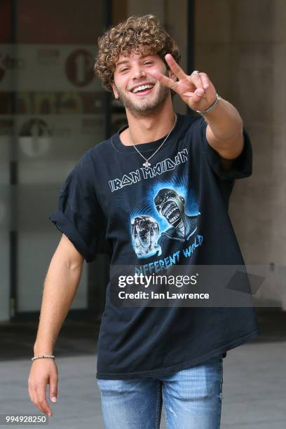 Eyal Booker from Love Island 2018 seen leaving BBC Radio One on July 9, 2018 in London, England.