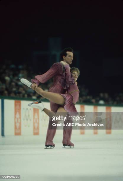Sarajevo, Bosnia-Herzegovina Michael Seibert, Judy Blumberg in the ice dancing competition at the 1984 Winter Olympics / XIV Olympic Winter Games,...