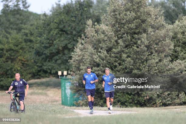 Antonino La Gumina of Empoli Fc in action during the training session on July 9, 2018 in Empoli, Italy.