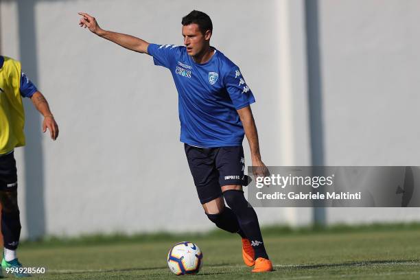 Manuel Pasqual of Empoli Fc in action during the training session on July 9, 2018 in Empoli, Italy.