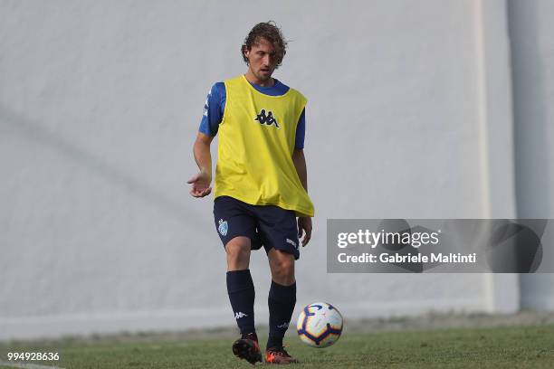 Lorenzo Lollo of Empoli Fc in action during the training session on July 9, 2018 in Empoli, Italy.