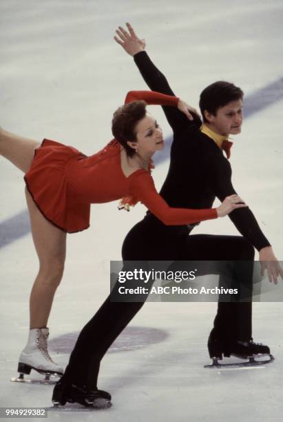 Sarajevo, Bosnia-Herzegovina Larisa Selezneva, Oleg Makarov in the pairs skating competition at the 1984 Winter Olympics / XIV Olympic Winter Games,...
