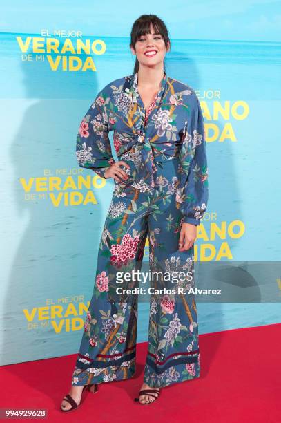 Actress Cristina Abad attends 'El Mejor Verano De Mi Vida' premiere at the Capitol cinema on July 9, 2018 in Madrid, Spain.