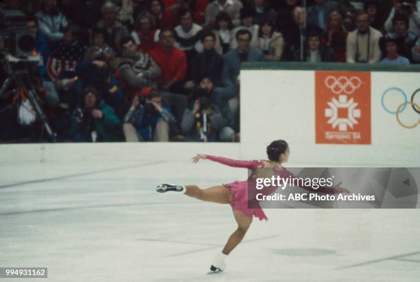 Sarajevo, Bosnia-Herzegovina Katarina Witt in the Ladies' figure skating competition at the 1984 Winter Olympics / XIV Olympic Winter Games,...