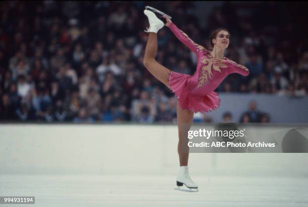 Sarajevo, Bosnia-Herzegovina Katarina Witt in the Ladies' figure skating competition at the 1984 Winter Olympics / XIV Olympic Winter Games,...