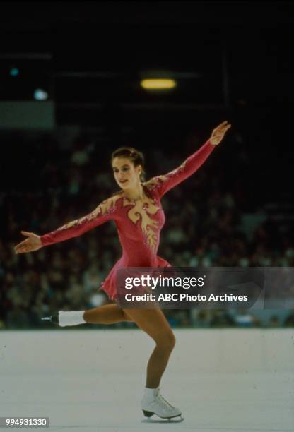 Sarajevo, Bosnia-Herzegovina Katarina Witt in the Ladies' figure skating competition at the 1984 Winter Olympics / XIV Olympic Winter Games,...