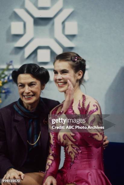 Sarajevo, Bosnia-Herzegovina Katarina Witt and coach in the Ladies' figure skating competition at the 1984 Winter Olympics / XIV Olympic Winter...