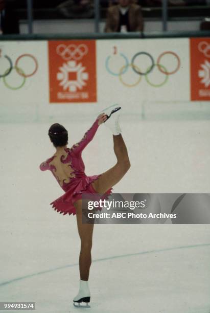 Sarajevo, Bosnia-Herzegovina Katarina Witt in the Ladies' figure skating competition at the 1984 Winter Olympics / XIV Olympic Winter Games,...