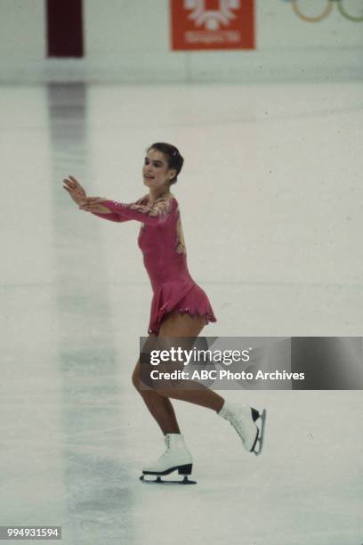 Sarajevo, Bosnia-Herzegovina Katarina Witt in the Ladies' figure skating competition at the 1984 Winter Olympics / XIV Olympic Winter Games,...