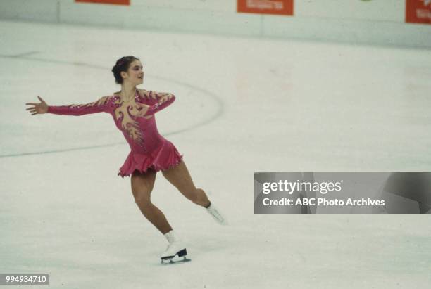 Sarajevo, Bosnia-Herzegovina Katarina Witt in the Ladies' figure skating competition at the 1984 Winter Olympics / XIV Olympic Winter Games,...