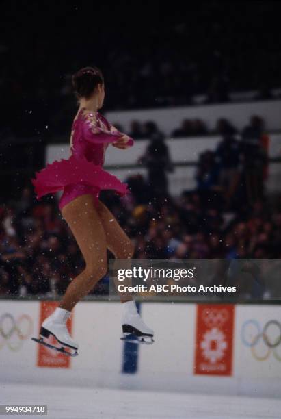 Sarajevo, Bosnia-Herzegovina Katarina Witt in the Ladies' figure skating competition at the 1984 Winter Olympics / XIV Olympic Winter Games,...