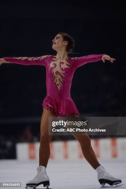 Sarajevo, Bosnia-Herzegovina Katarina Witt in the Ladies' figure skating competition at the 1984 Winter Olympics / XIV Olympic Winter Games,...