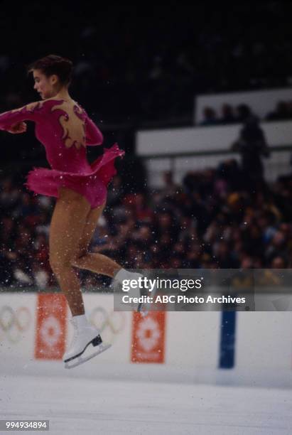 Sarajevo, Bosnia-Herzegovina Katarina Witt in the Ladies' figure skating competition at the 1984 Winter Olympics / XIV Olympic Winter Games,...