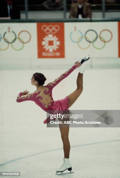 Sarajevo, Bosnia-Herzegovina Katarina Witt in the Ladies' figure skating competition at the 1984 Winter Olympics / XIV Olympic Winter Games,...