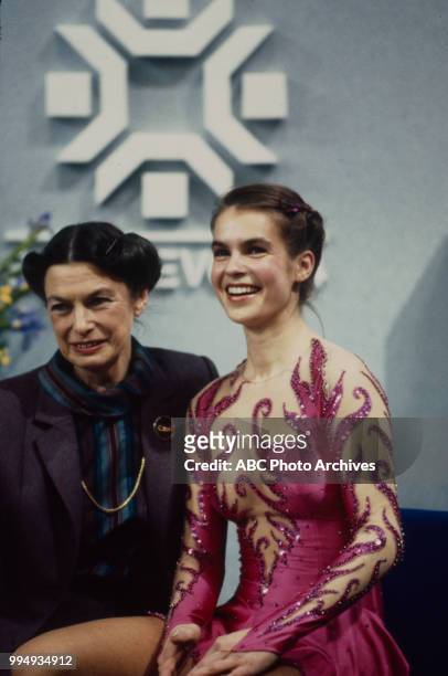 Sarajevo, Bosnia-Herzegovina Katarina Witt and coach in the Ladies' figure skating competition at the 1984 Winter Olympics / XIV Olympic Winter...