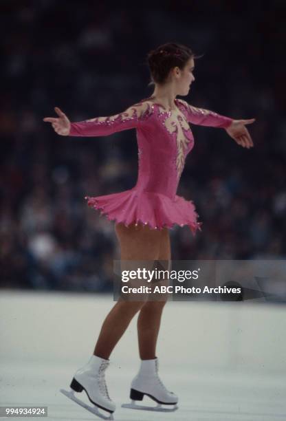 Sarajevo, Bosnia-Herzegovina Katarina Witt in the Ladies' figure skating competition at the 1984 Winter Olympics / XIV Olympic Winter Games,...