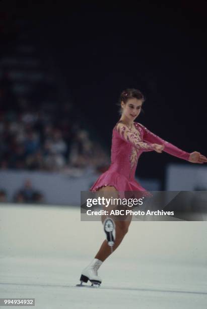 Sarajevo, Bosnia-Herzegovina Katarina Witt in the Ladies' figure skating competition at the 1984 Winter Olympics / XIV Olympic Winter Games,...