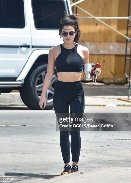 Lucy Hale is seen on July 09, 2018 in Los Angeles, California.