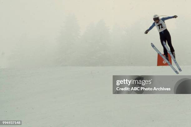 Sarajevo, Bosnia-Herzegovina A Si Brahim in the Men's downhill skiing competition at the 1984 Winter Olympics / XIV Olympic Winter Games, Bjelanica.