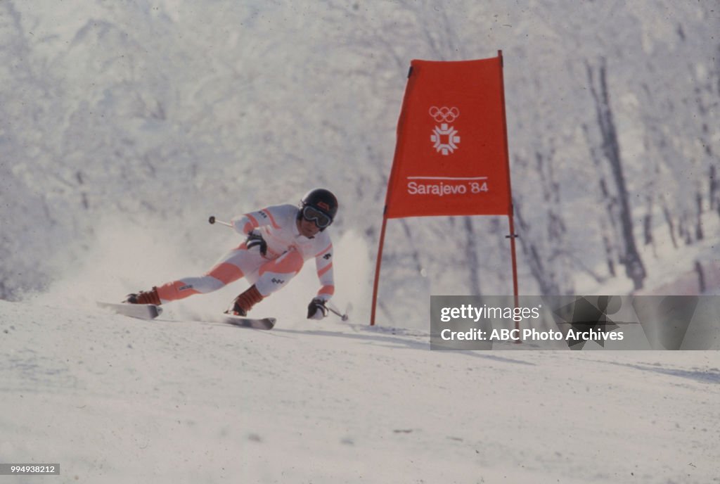 Bill Johnson Competing In The 1984 Winter Olympics