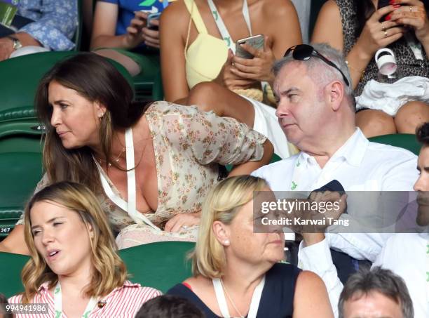 Lisa Snowdon and Eamonn Holmes attend day seven of the Wimbledon Tennis Championships at the All England Lawn Tennis and Croquet Club on July 9, 2018...