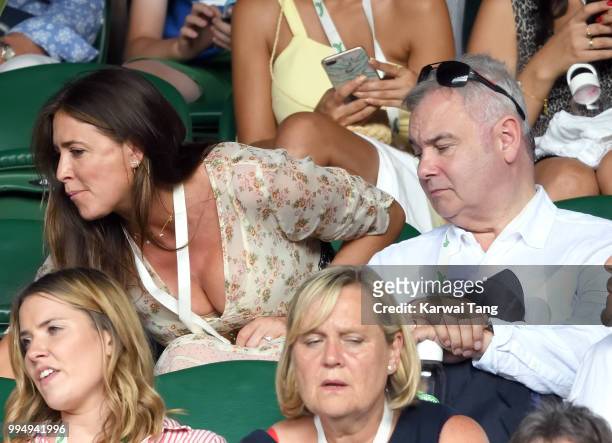 Lisa Snowdon and Eamonn Holmes attend day seven of the Wimbledon Tennis Championships at the All England Lawn Tennis and Croquet Club on July 9, 2018...