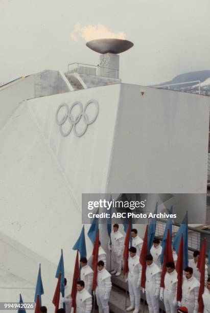 Sarajevo, Bosnia-Herzegovina Olympic flame alight, Opening ceremonies at the 1984 Winter Olympics / XIV Olympic Winter Games, Kosevo Stadium.