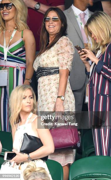 Lisa Snowdon attends day seven of the Wimbledon Tennis Championships at the All England Lawn Tennis and Croquet Club on July 9, 2018 in London,...