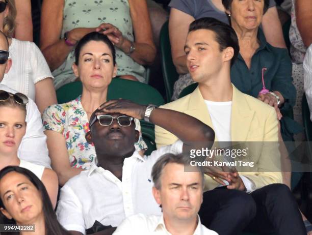 Mary McCartney and Arthur Donald attend day seven of the Wimbledon Tennis Championships at the All England Lawn Tennis and Croquet Club on July 9,...