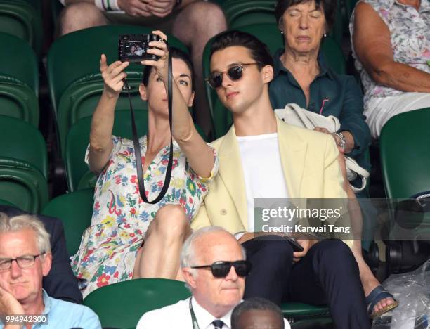 Mary McCartney and Arthur Donald attend day seven of the Wimbledon Tennis Championships at the All England Lawn Tennis and Croquet Club on July 9,...