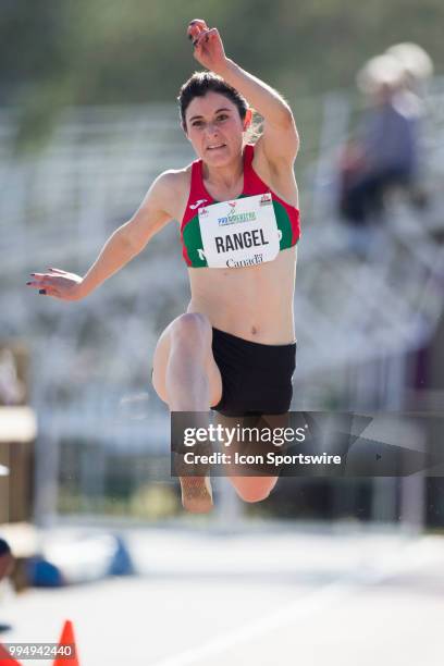 Ivonne Rangle of Mexico in the triple jump at the 2018 Athletics Canada National Track and Field Championships on July 07, 2018 held at the Terry Fox...