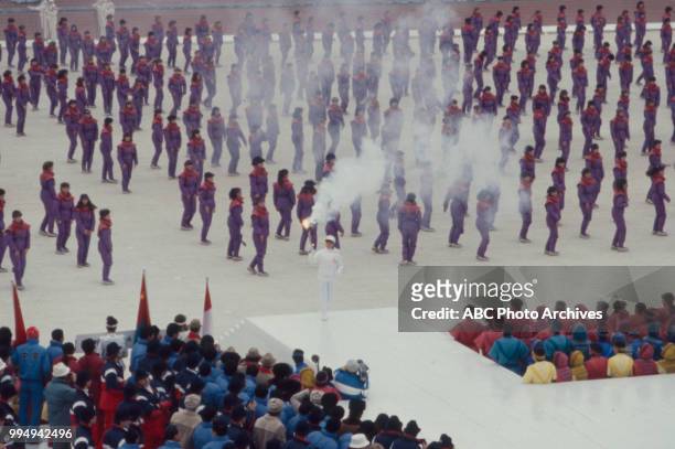 Sarajevo, Bosnia-Herzegovina Opening ceremonies at the 1984 Winter Olympics / XIV Olympic Winter Games, Kosevo Stadium.