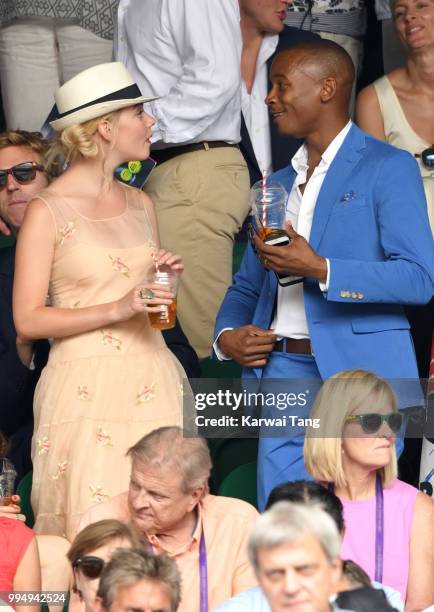 Anya Taylor-Joy and Eric Underwood attend day seven of the Wimbledon Tennis Championships at the All England Lawn Tennis and Croquet Club on July 9,...