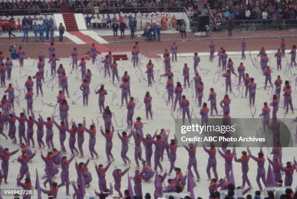 Sarajevo, Bosnia-Herzegovina Opening ceremonies at the 1984 Winter Olympics / XIV Olympic Winter Games, Kosevo Stadium.