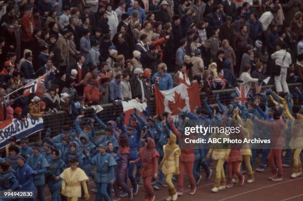 Sarajevo, Bosnia-Herzegovina Opening ceremonies at the 1984 Winter Olympics / XIV Olympic Winter Games, Kosevo Stadium.