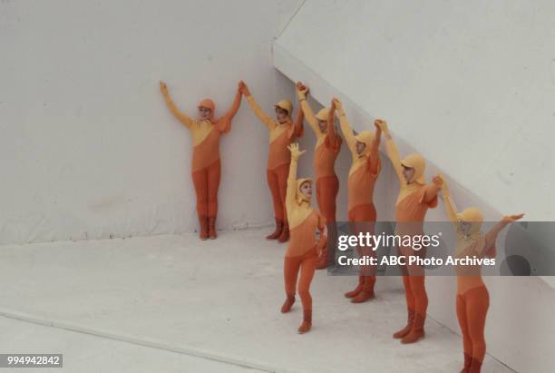 Sarajevo, Bosnia-Herzegovina Opening ceremonies at the 1984 Winter Olympics / XIV Olympic Winter Games, Kosevo Stadium.