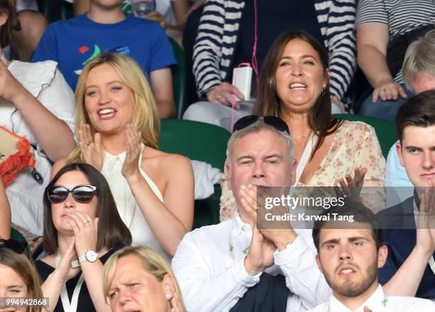 Laura Whitmore and Lisa Snowdon attend day seven of the Wimbledon Tennis Championships at the All England Lawn Tennis and Croquet Club on July 9,...