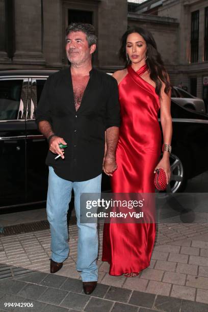 Simon Cowell and Lauren Silverman seen attending Syco - summer party at Victoria and Albert Museum on July 9, 2018 in London, England.